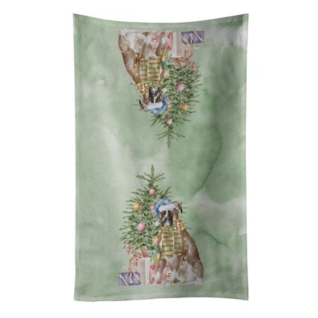 Carolines Treasures 25 x 15 in. Christmas Boxer Kitchen Towel, Multi Color CK8243KTWL